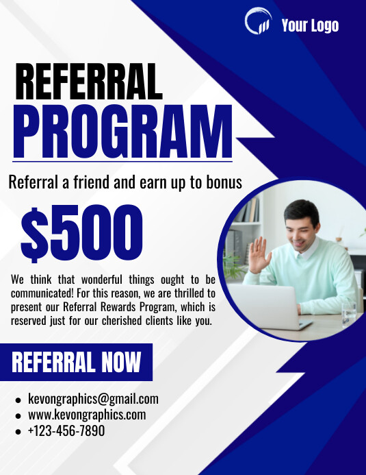 Referral program Flyer (US Letter) template