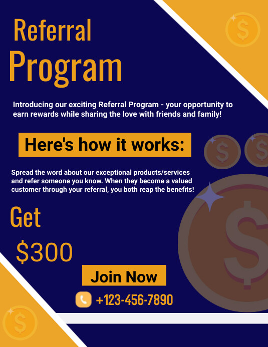 Referral program Flyer (US Letter) template