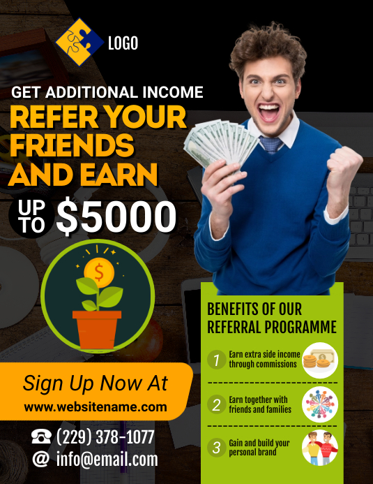 Referral Program Flyer Volante (Carta US) template