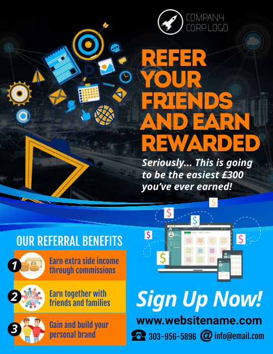 Referral Program Flyer Volante (Carta US) template