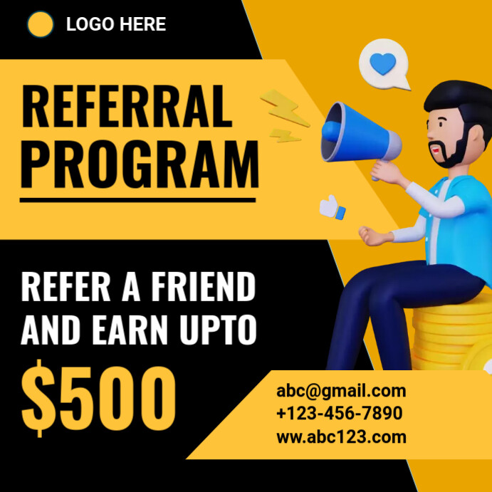 Referral program flyer template | PosterMyWall