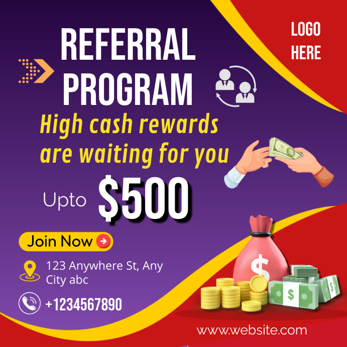 referral program free customisable templates | PosterMyWall