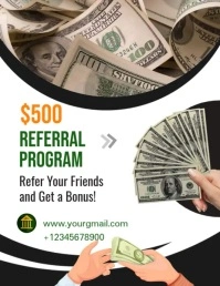 referral program free customisable templates Flyer (US Letter)