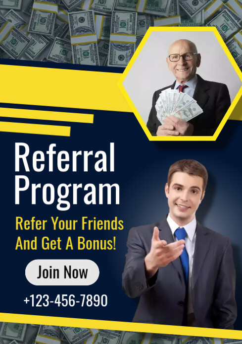 referral program free customisable templates | PosterMyWall