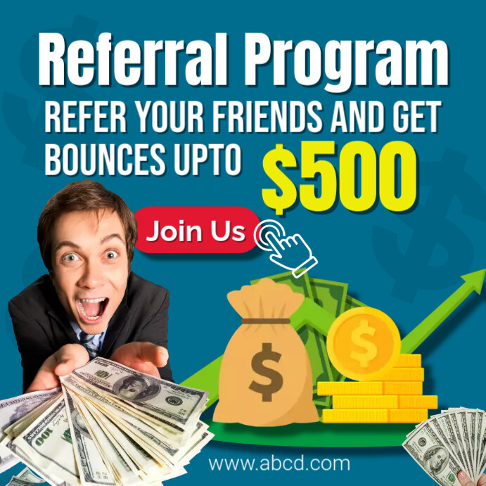 referral program free customisable templates | PosterMyWall