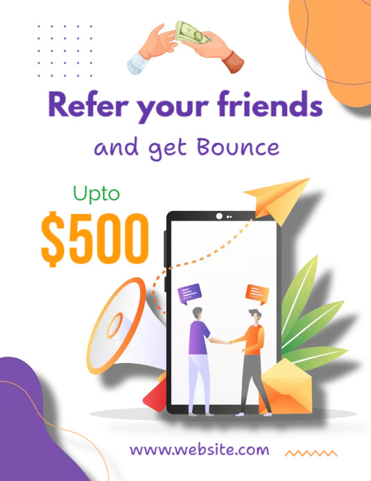 referral program free customisable templates Flyer (US Letter)