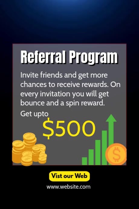 referral program free customisable templates Poster