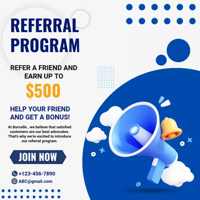 Referral program template Publicação no Instagram