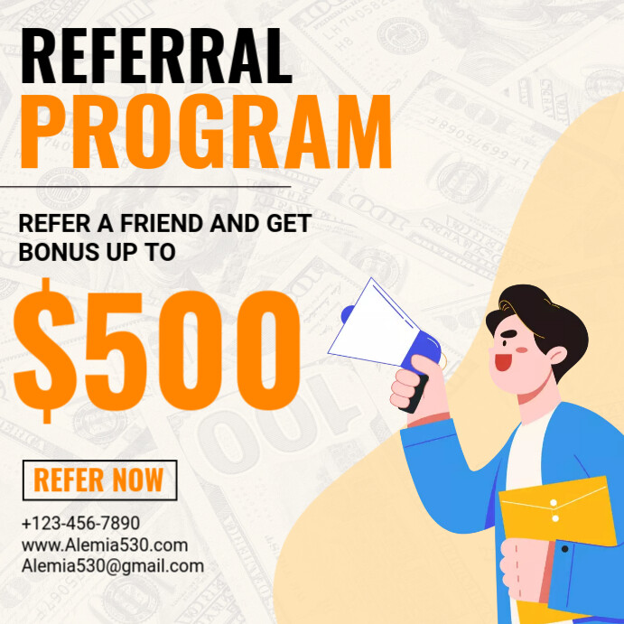 Plantilla de Referral program Template | PosterMyWall
