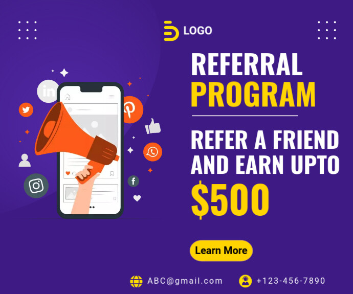 Referral program Template Rectángulo Mediano