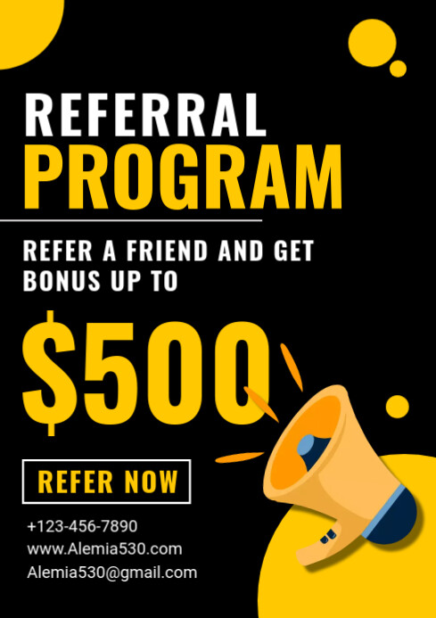 Plantilla de Referral program Template | PosterMyWall