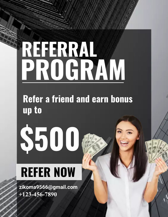 Referral program template flyer | PosterMyWall