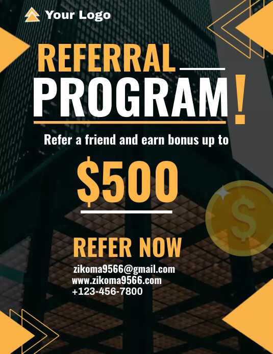 Referral program template flyer