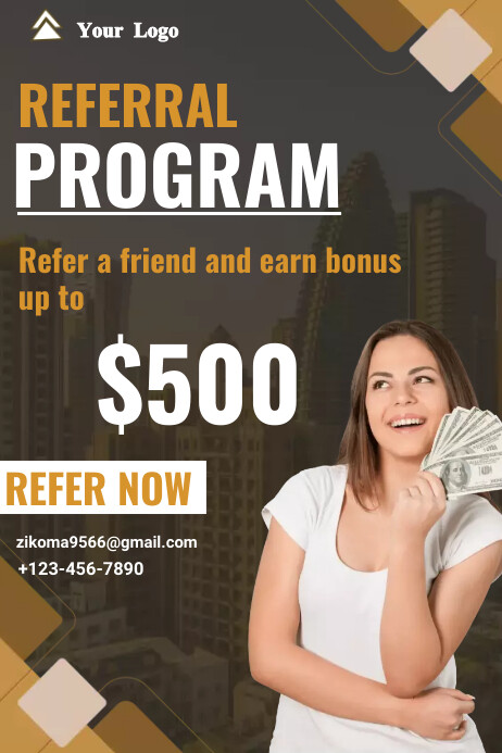 Referral program template flyer | PosterMyWall