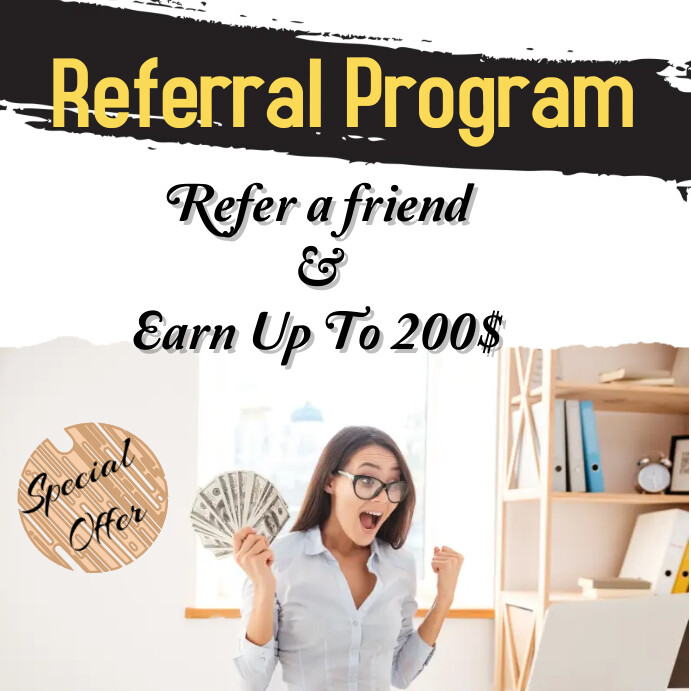 Get Referrals Referral Program to get rewarded Template | PosterMyWall