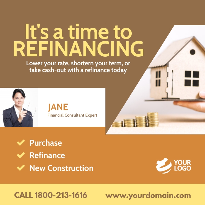 Copy of Refinancing Flyer Template Instagram | PosterMyWall