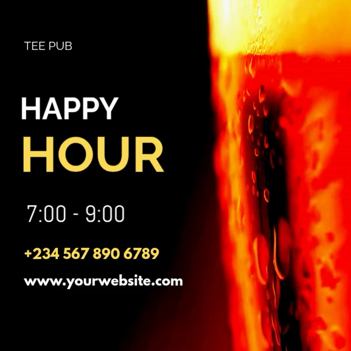 Refreshing Beer Pour Happy Hour Animated Instagram post Template ...