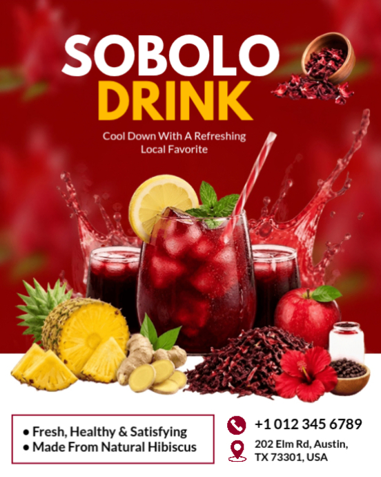 Plantilla de Refreshing sobolo drink poster template | PosterMyWall