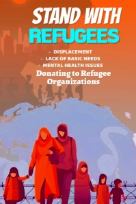 Refugee awareness graphics Póster template