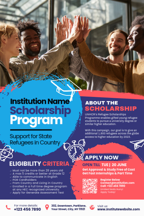 Refugee Scholarship Program Poster Template | PosterMyWall