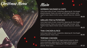 Regal Christmas Digital Display Menu งานแสดงผลงานแบบดิจิทัล (16:9) template