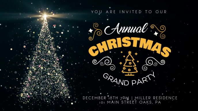 Regal Christmas Party Animated Facebook Banner template