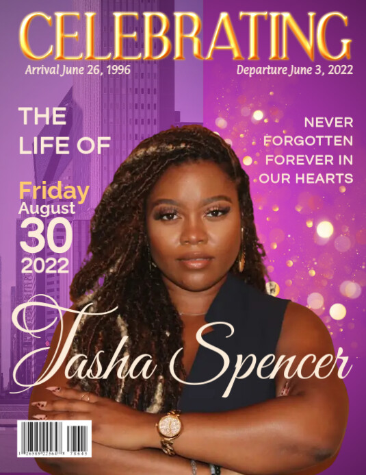 Regal Purple Magazine Style Funeral Program | PosterMyWall