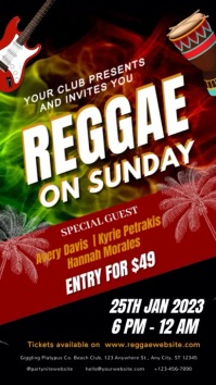 reggae, reggae party, event Tiktok Video template