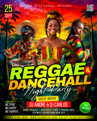 Reggae and dancehall music concert roots and culture jam riddim festival caribbean flyer template Instagram Portrait
