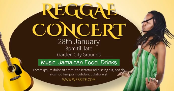 Reggae Concert Gedeelde afbeelding op Facebook template