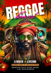 Reggae festival A5 template