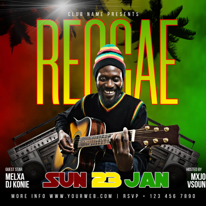 Reggae Music Event Template | PosterMyWall
