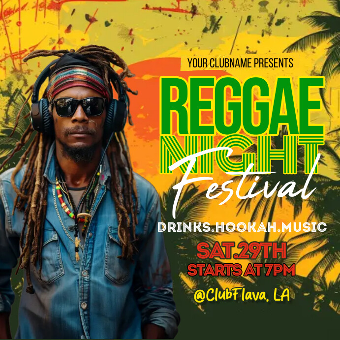 Plantilla De Reggae Night PosterMyWall plantilla-de-reggae-night-postermywall