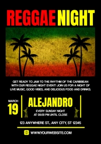 Reggae Night Party Ads A3 template