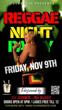 REGGAE NIGHT PARTY FLYER TEMPLATE POSTER Instagram-Story