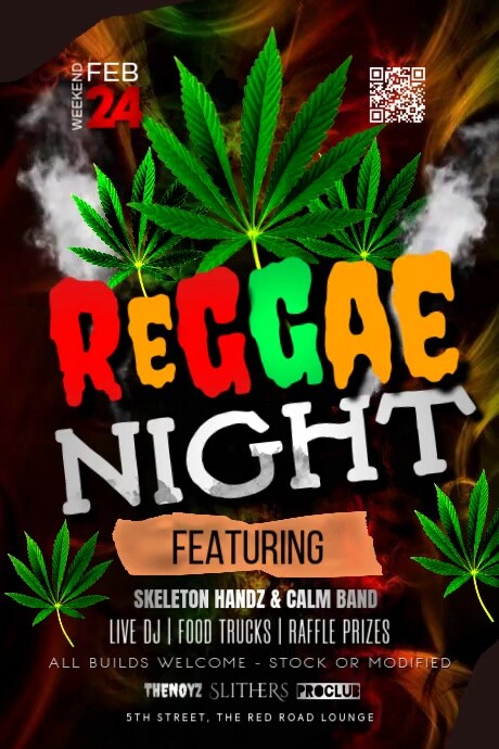 Reggae Night Poster Video Plakkaat template