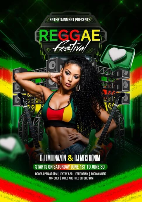 Reggae party A4 template