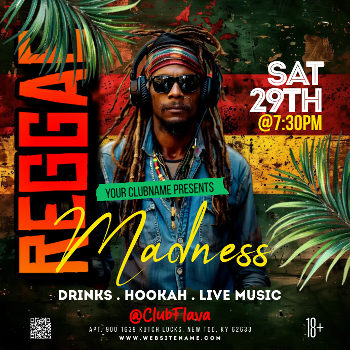 Reggae Party โพสต์บน Instagram template