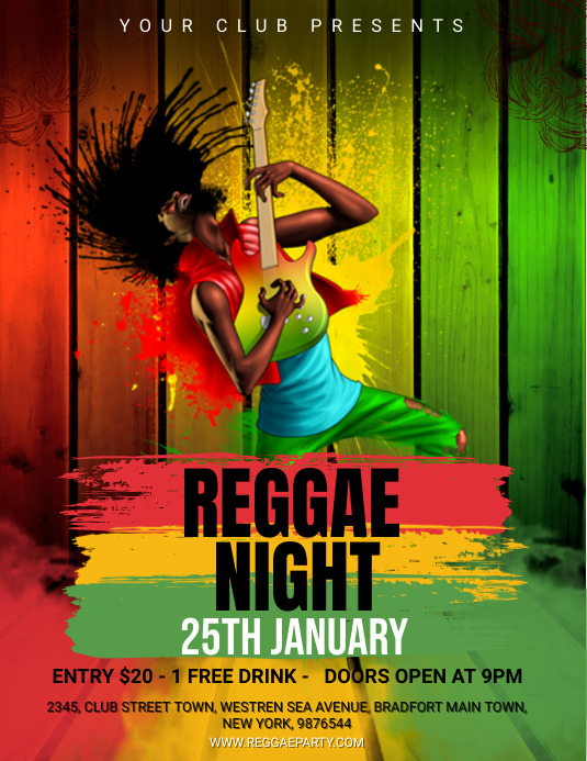 Reggae Party Flyer Template PosterMyWall