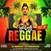 reggae party flyer Instagram Post template