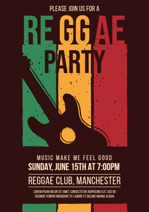Reggae Party Poster Template | PosterMyWall