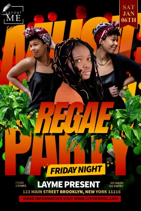 Reggae Party Video Poster template