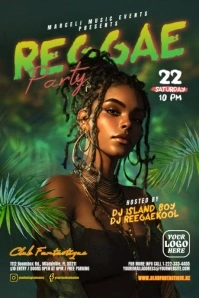 Reggae Party Video Poster template