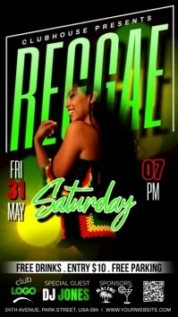REGGAE SATURDAY NIGHT PARTY FLYER TEMPLATE Instagram Story