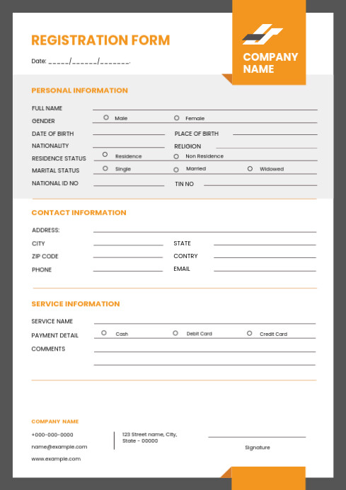Image 5 for Registration Form Template Word Free