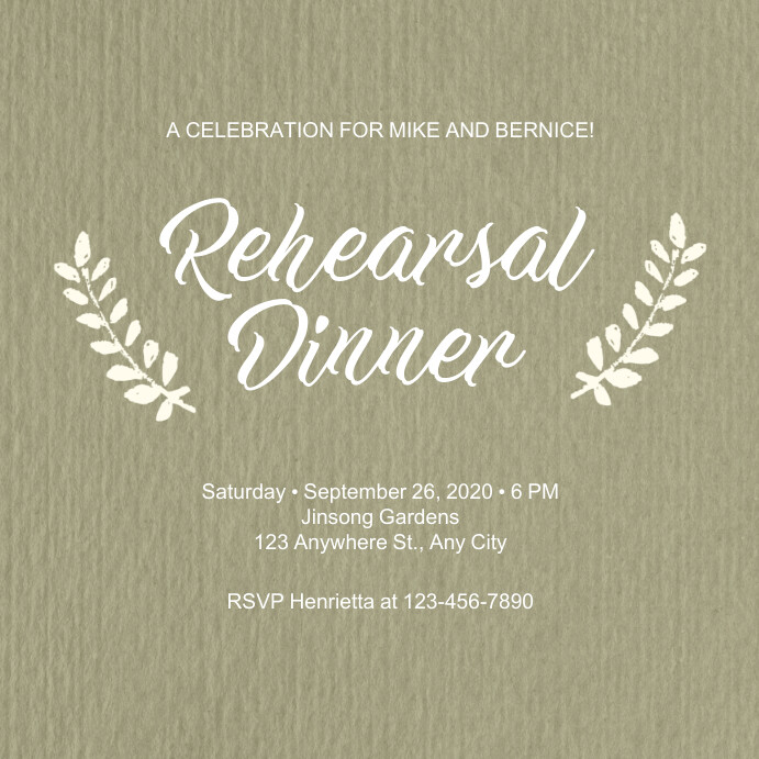 Rehearsal Dinner Invitation Rustic Template | PosterMyWall