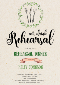 Rehearsal dinner party invitation Template | PosterMyWall