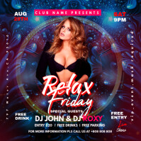 Relax Friday flyer Instagram Post template