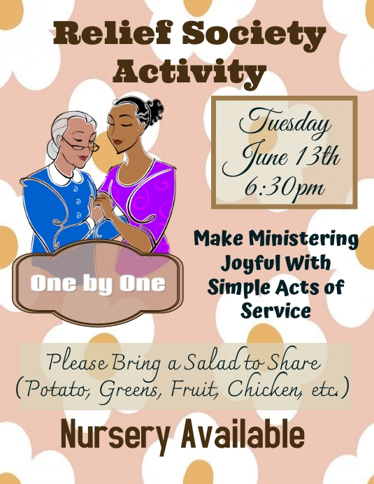 Copy of Relief Society Activity | PosterMyWall
