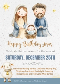 Religious Christmas Flyer Template A6